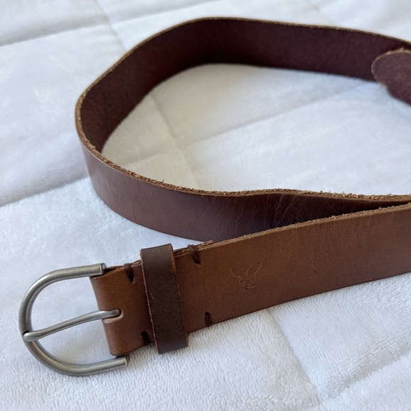 💚 AMERICAN EAGLE | Chocolate Brown Genuine Leather Belt - Picture 2 of 4